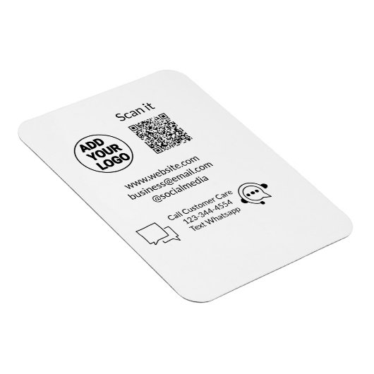 お客様の気に文字whatsapp Q Rコードビジネスに電話 マグネット (右側)