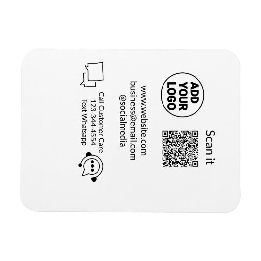 お客様の気に文字whatsapp Q Rコードビジネスに電話 マグネット (横)