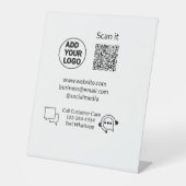 お客様の気に文字whatsapp Q Rコードビジネスに電話 台座サイン (正面)