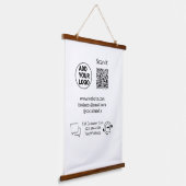 お客様の気に文字whatsapp Q Rコードビジネスに電話 吊り下げ型タペストリー (傾斜あり)