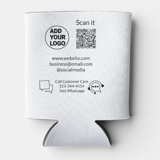 お客様の気に文字whatsapp Q Rコードビジネスに電話 缶クーラー (正面)