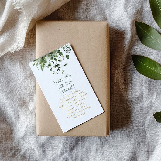 お客様の注文に同梱するカードにお葉と植物のデザインを挿入 エンクロージャーカード