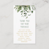 お客様の注文に同梱するカードにお葉と植物のデザインを挿入 エンクロージャーカード (正面)