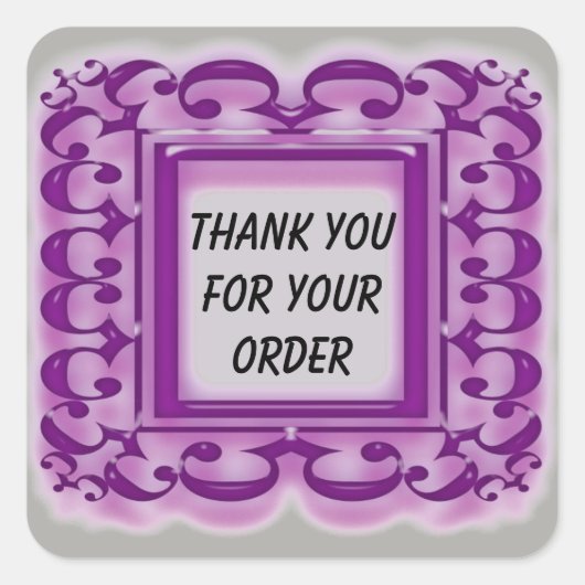 お客様の注文に対する感謝の気持ち スクエアシール (正面)