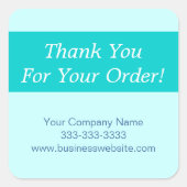 お客様の注文会社に対する感謝の気持ちを青く スクエアシール (正面)