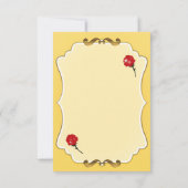 お客様の為の赤いバラのパーティー テーブルナンバーカード 招待状 (裏面)