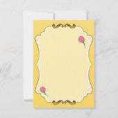 お客様の特別なゲスト ピンクのバラのパーティー テーブル ナンバー カード (裏面)