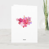 お客様の特別な文字メッセージカードとブーケバラ カード (裏面)