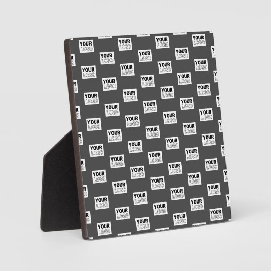 お客様の画像またはビジネス ロゴをタイル状に | グレー フォトプラーク (正面)