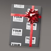 お客様の画像またはビジネス ロゴをタイル状に | グレー ラッピングペーパー