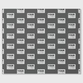 お客様の画像またはビジネス ロゴをタイル状に | グレー ラッピングペーパー (フラット)