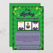 お客様の紹介用の宝くじカードホルダー 招待状 (正面/裏面)