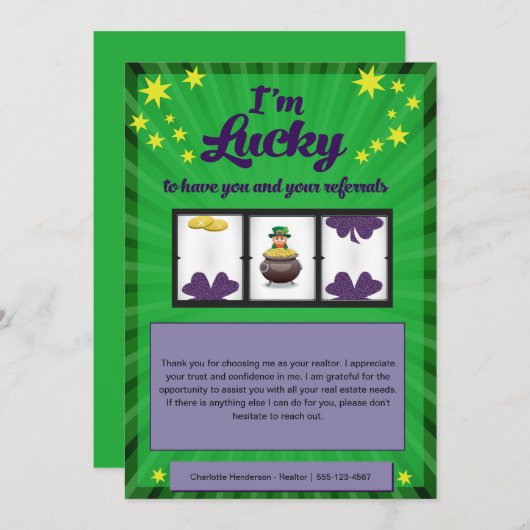 お客様の紹介用の宝くじカードホルダー 招待状 (正面/裏面)