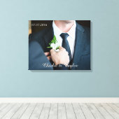 お客様の結婚写真のカスタム文字を包んだキャンバス キャンバスプリント (インサイチュ (ウッドフロア))