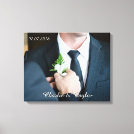 お客様の結婚写真のカスタム文字を包んだキャンバス キャンバスプリント