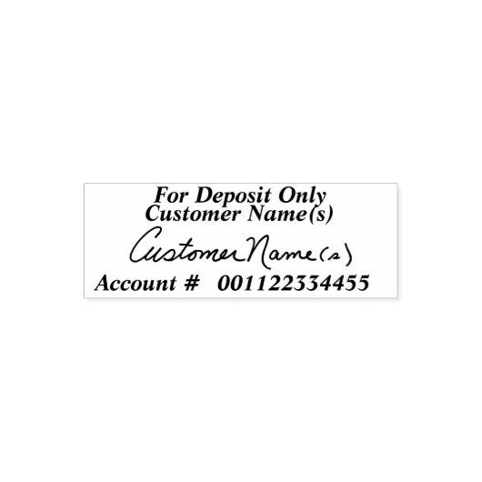 お客様の署名イメージを使用したデポジットのみ セルフインキングスタンプ (デザイン)