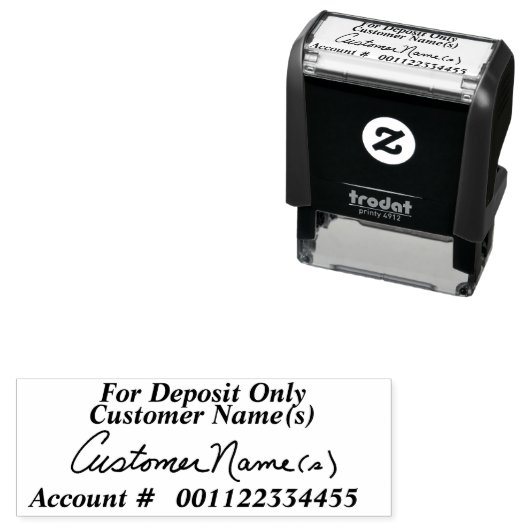お客様の署名イメージを使用したデポジットのみ セルフインキングスタンプ (インサイチュ)
