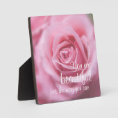 お客様の美しさとピンクローズ フォトプラーク (正面)