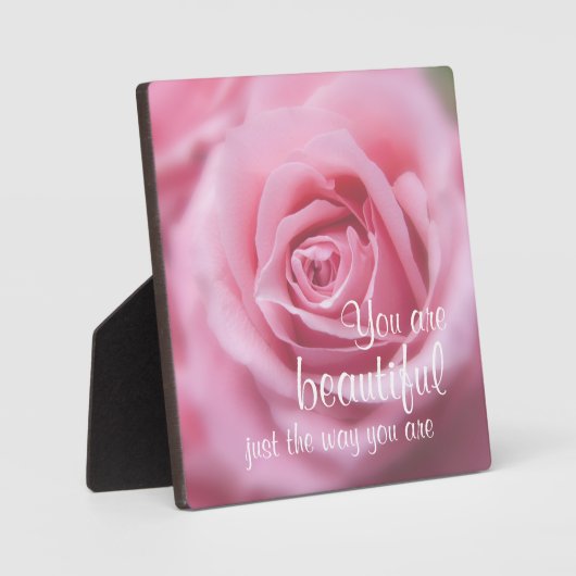 お客様の美しさとピンクローズ フォトプラーク (正面)