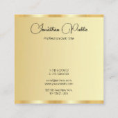 お客様の習字スクリプトフェイク金ゴールドテンプレート スクエア名刺 (裏面)