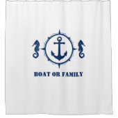 お客様の船名または姓名シーホースいかりホワイト シャワーカーテン (正面)