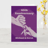 お客様の記念日ロマンチックなカップルが手を握って カード (黄色い花)