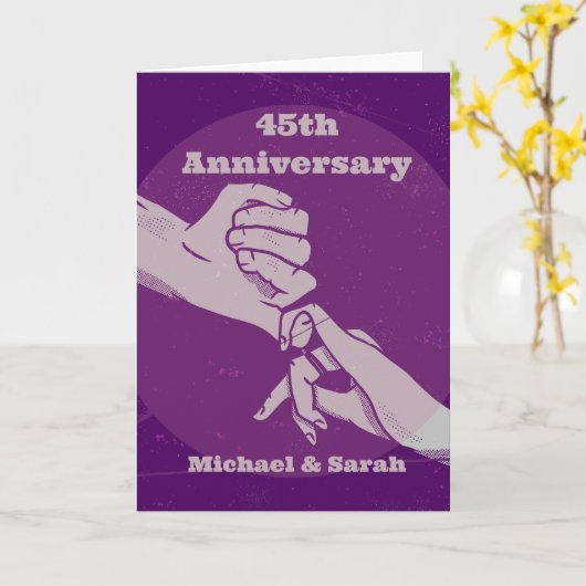 お客様の記念日ロマンチックなカップルが手を握って カード (黄色い花)