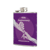 お客様の記念日ロマンチックなカップルが手を握って フラスク (左)