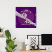 お客様の記念日ロマンチックなカップルが手を握って ポスター (ホームオフィス)