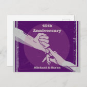 お客様の記念日ロマンチックなカップルが手を握って ポストカード (正面/裏面)