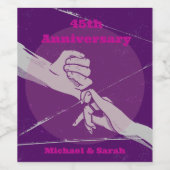 お客様の記念日ロマンチックなカップルが手を握って ワインラベル (シングルラベル)