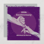 お客様の記念日ロマンチックなカップルが手を握って 招待状 (正面/裏面)