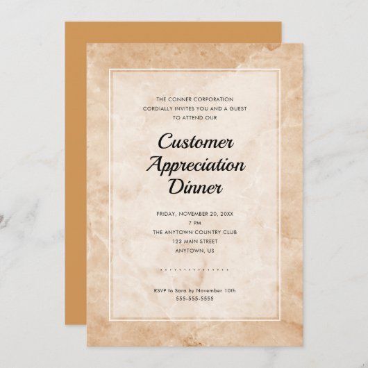 お客様の評価 |大理石スタイリッシュの背景 招待状 (正面/裏面)