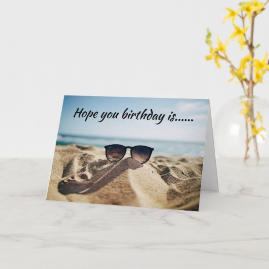 お客様の誕生日が「ビーチ」の1日のように カード (黄色い花)