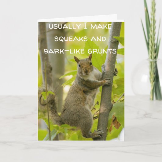 お客様の誕生日に「話すリス」はいかがですか。 カード (正面)