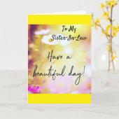 お客様の誕生日の義姉様へ カード (黄色い花)