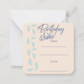 お客様の誕生日ノート ノートカード (裏面)