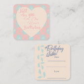 お客様の誕生日ノート ノートカード (正面/裏面)