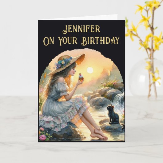 お客様の誕生日 カード (黄色い花)