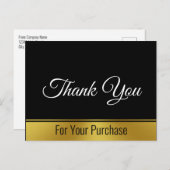 お客様の購入に感謝の両面文字テンプレート ポストカード (正面/裏面)