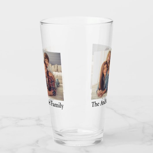 お客様の2枚の写真と名前のカスタム タンブラーグラス (左)