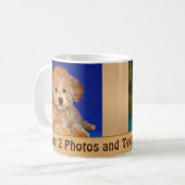 お客様の2枚の写真と文字パーソナライズされたコーヒーマグ コーヒーマグカップ (正面左)