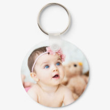お客様の2枚の写真をパーソナライズしたキッドの写真キーチェーン