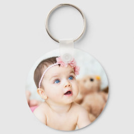 お客様の2枚の写真をパーソナライズしたキッドの写真キーチェーン キーホルダー