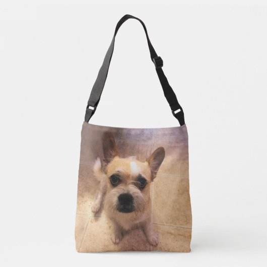 お客様の2枚の写真フルプリントパーソナライズされたトートバッグ クロスボディバッグ (裏面)