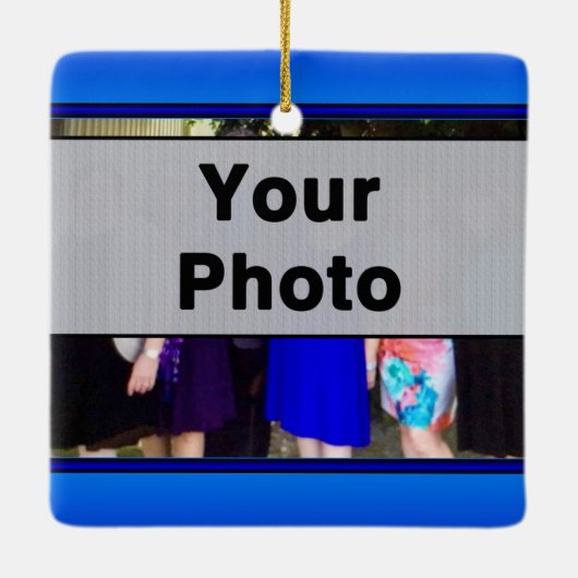 お客様の2枚の写真Inexpensive Photo Keepsakeオーナメント セラミックオーナメント (裏面)