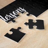 お客様の3家族の写真と名前（黒） ジグソーパズル (側面)