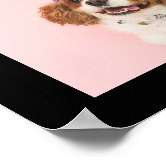 お客様の3家族の写真と名前(黒) ポスター (角)