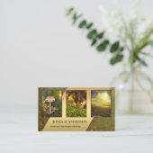 お客様の4つの写真フォレスト造園ポートフォリオ 名刺 (スタンド正面)