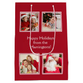 お客様の4枚の写真とカスタム文字中抱き枕 ミディアムペーパーバッグ (裏面)